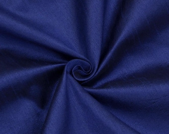 Royal Blue Art Silk Fabric By The Yard / Metre, Faux Silk Curtain Fabric, Dress Fabric, Wholesale Art Silk Fabric, Slub Faux Silk Fabric