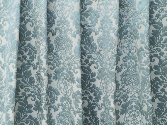 Teal Paradise Curtain Fabric By The Yard Upholstery Fabric Etsy