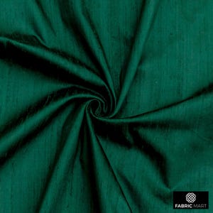 Dunkelgrüner Seidenstoff Meterware, 41 Zoll dunkelgrüne Seide Dupionseide, Polsterstoff, Slub Stoff für Vorhänge, Brautkleid
