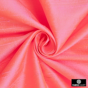 Pink and Gold Silk Fabric By The Yard / Metre, 41 inch Pink Gold Silk Dupioni Fabric, Wholesale Slub Silk fabric for Bridal Dress, Curtains