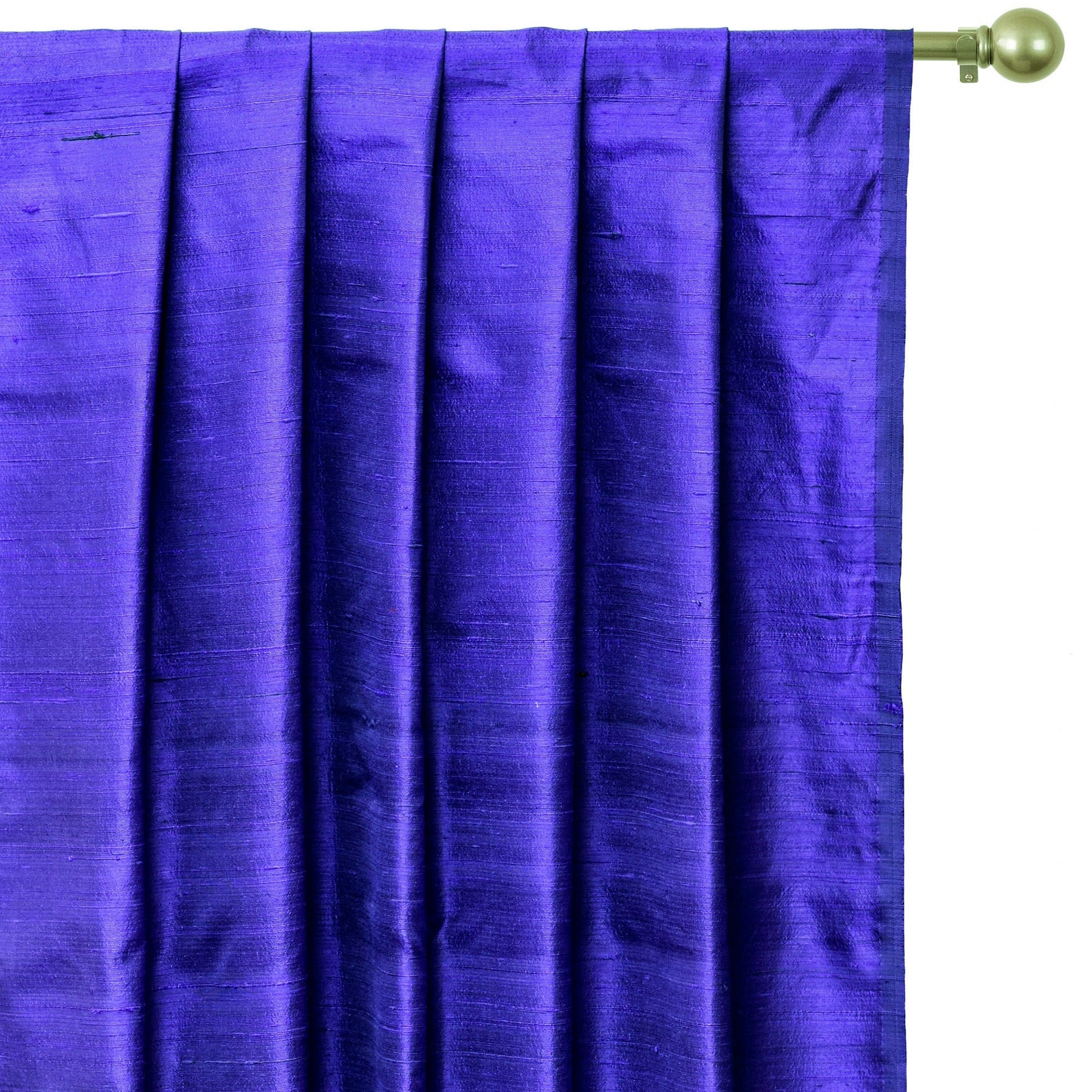 Bright Blue Silk Dupioni Curtain Panels Rod Pocket Grommet Etsy