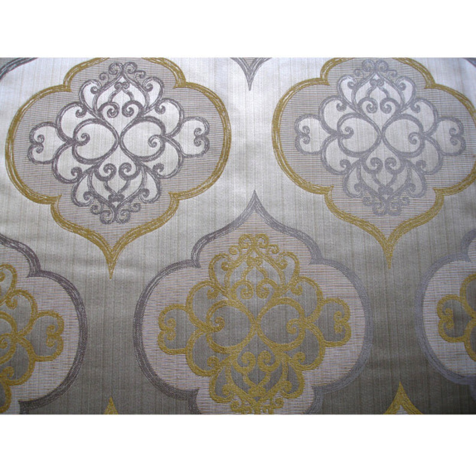 Geometric Light Gold Damask Curtain Fabric Upholstery Fabric Etsy