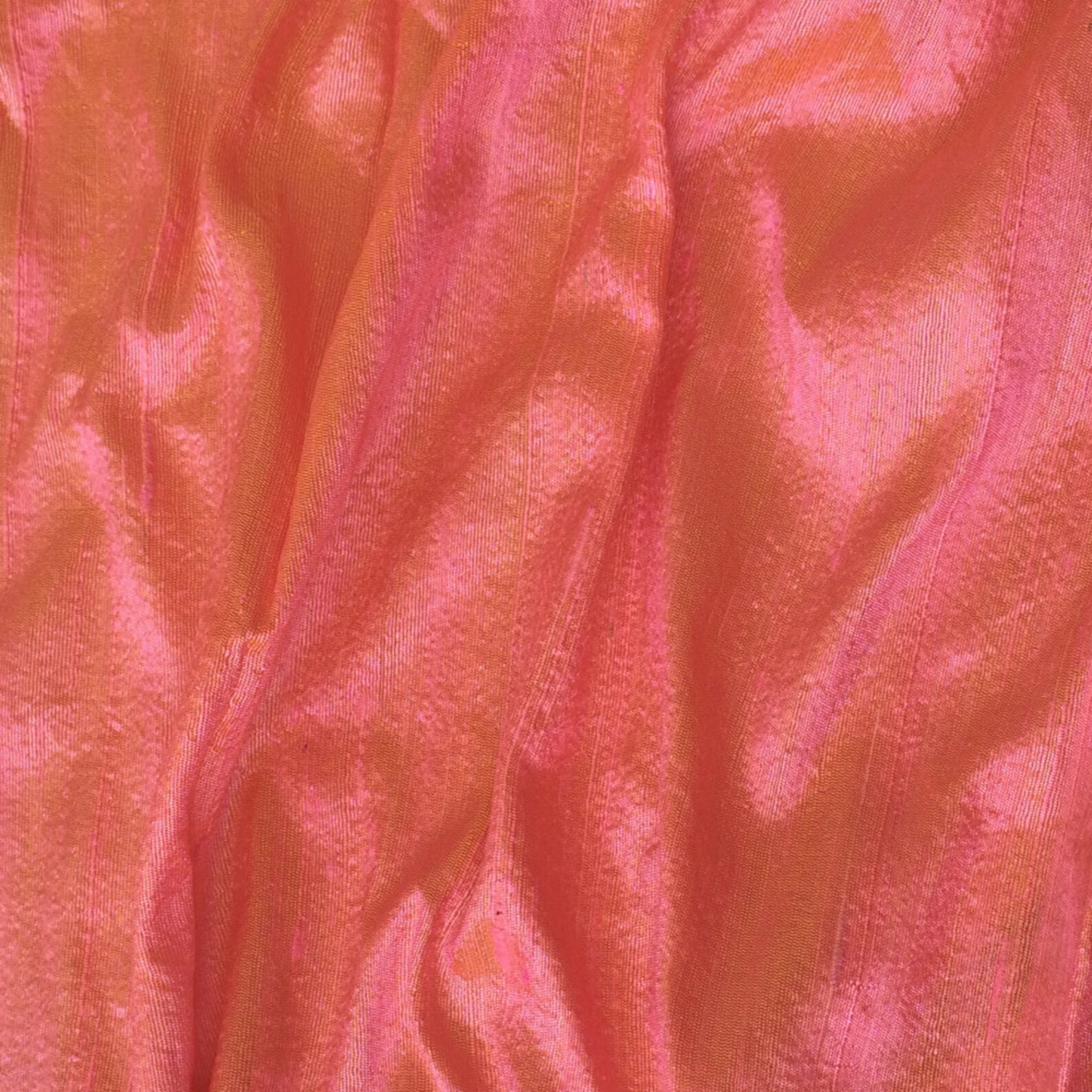 Pink & Gold Silk Fabric By The Yard Silk Fabric Silk Dupioni Etsy