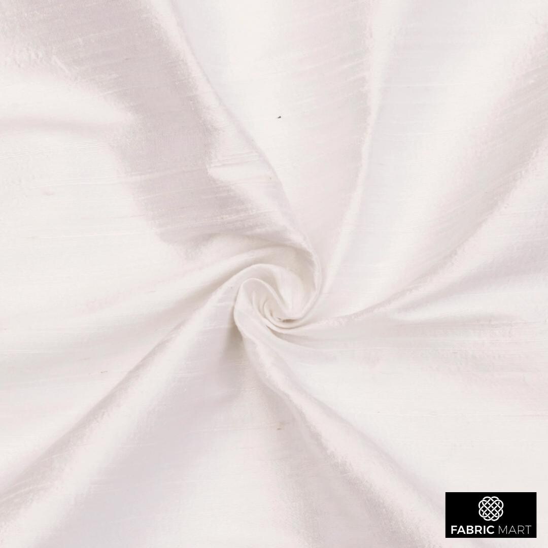 Ivory 100% Pure Silk Fabric by the Yard / Metre, 41 Inch Pure Dupioni ...