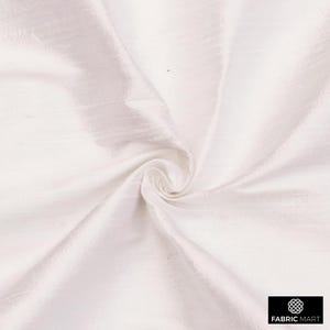 Ivory 100% Pure Silk Fabric By The Yard / Metre, 41 inch Pure Dupioni Silk Fabric, Luxurious Slub Silk fabric for Curtains, Drapery, Bridal