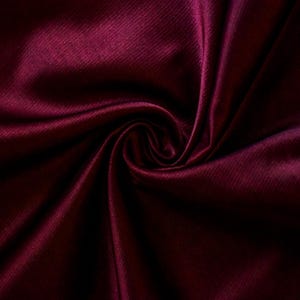 Wine Heavy Satin Fabric By The Yard / Metre, 54 inch Wide Heavy Satin Fabric, Upholstery Satin Fabric, Curtains, Pillowcases, Bedding