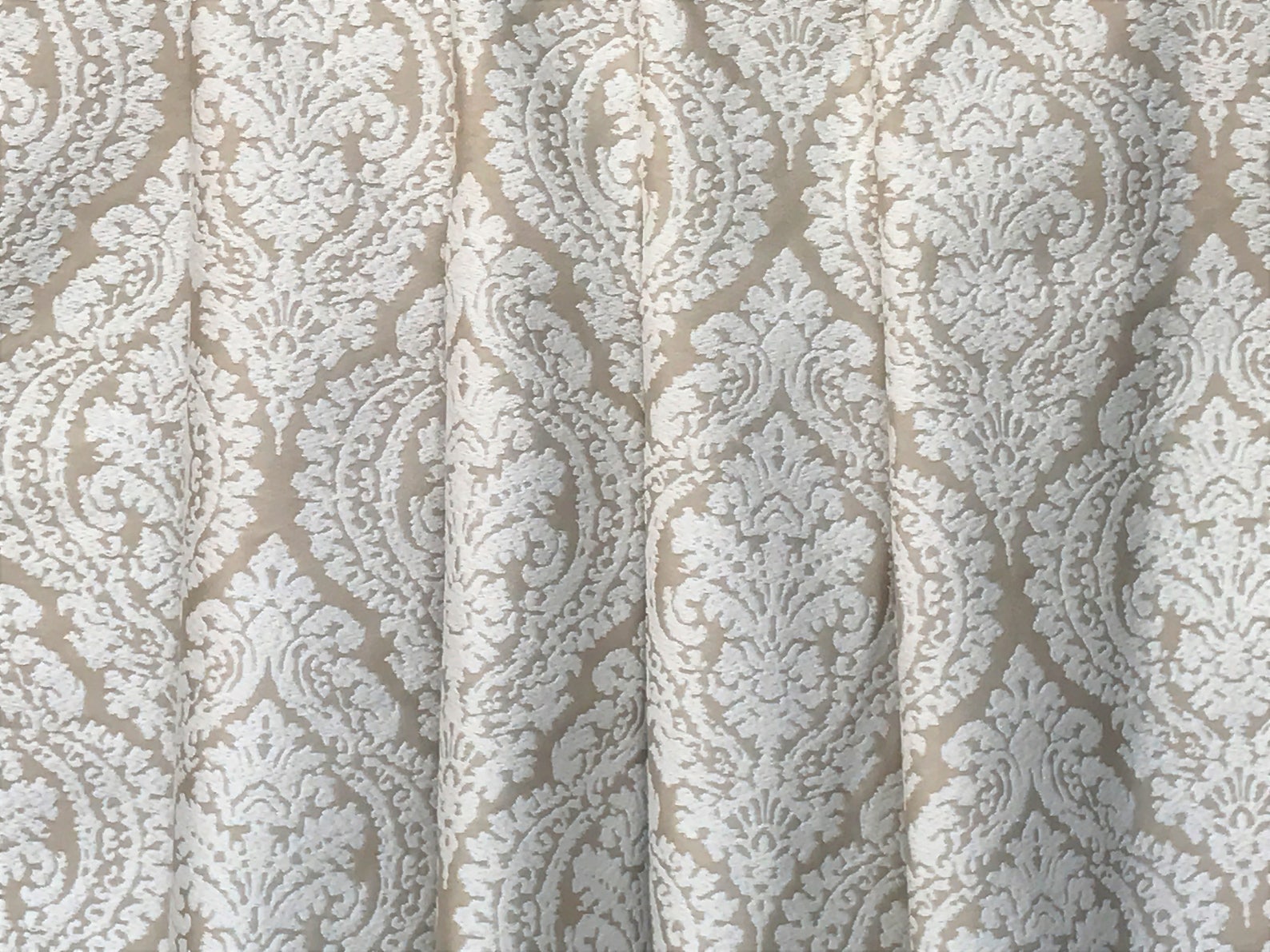 Champagne and Ivory Damask Curtain Fabric by the Yard - Etsy