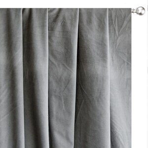 Light Grey Velvet Curtain Panels, Window Treatment (Rod Pocket, Grommet, Box Pleat, Three Pinch Pleat, Tab Top and Plain Ring Top)