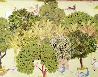 Green Pastures Cotton Fabric By The Yard / Metre, Print Cotton Fabric, Upholstery Fabric, Curtain Fabric, Wholesale Fabric, Sofa Upholstery