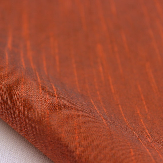 Rust Art Silk Fabric By The Yard Silk Curtain Fabric Apparel Etsy