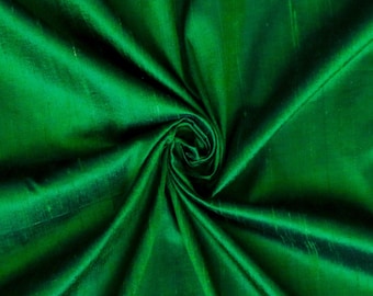 Forest Green Silk Fabric By The Yard / Metre, 41 inch Forest Green Dupioni Silk Fabric, Wholesale Slub Silk fabric for Curtain, Bridal Dress