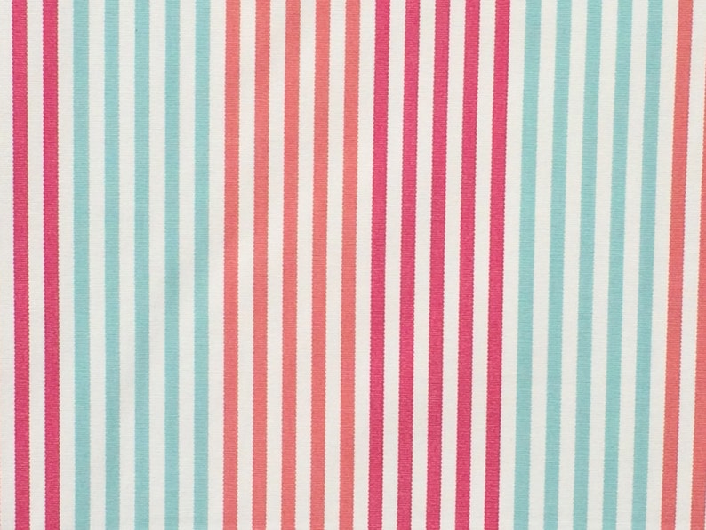 Coral and Mint Green Stripes Curtain Fabric By The Yard Upholstery Fabric Drapery Fabric Sofa Fabric Pillow Wholesale Fabric Fuchsia Pink