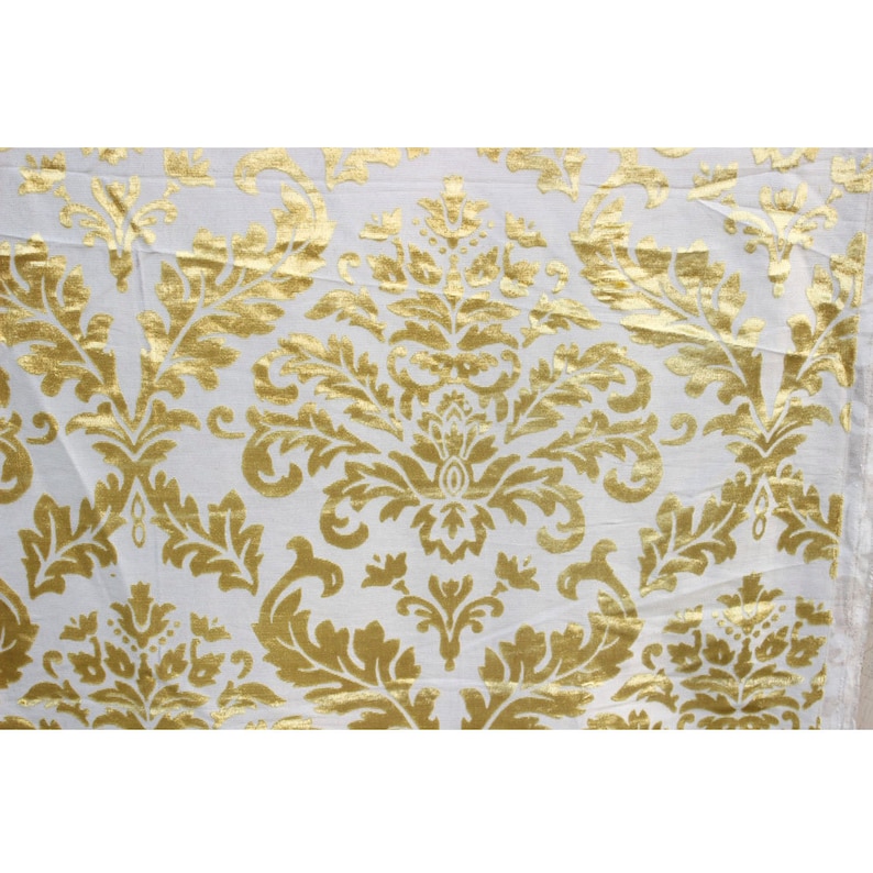 Mimosa Yellow Damask Fabric by the Yard Upholstery Curtain Etsy