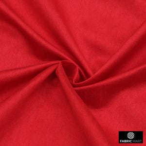 Blood Red Art Silk Fabric By The Yard / Metre, Faux Silk Curtain Fabric, Dress Fabric, Wholesale Art Silk Fabric, Slub Faux Silk Fabric