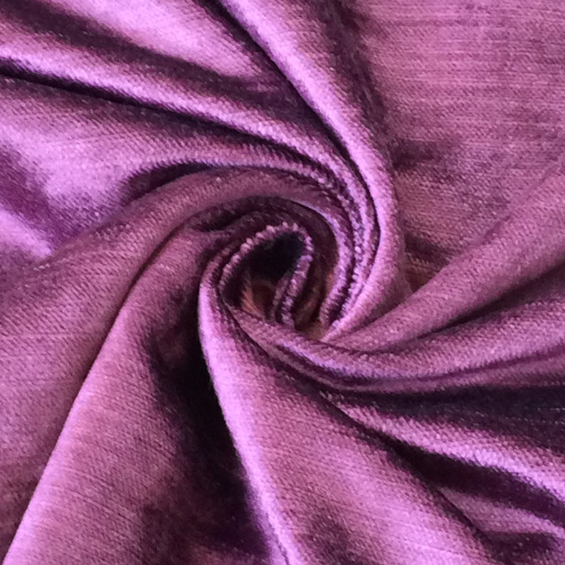Plum Cotton Viscose Velvet Fabric By the Yard Upholstery Etsy