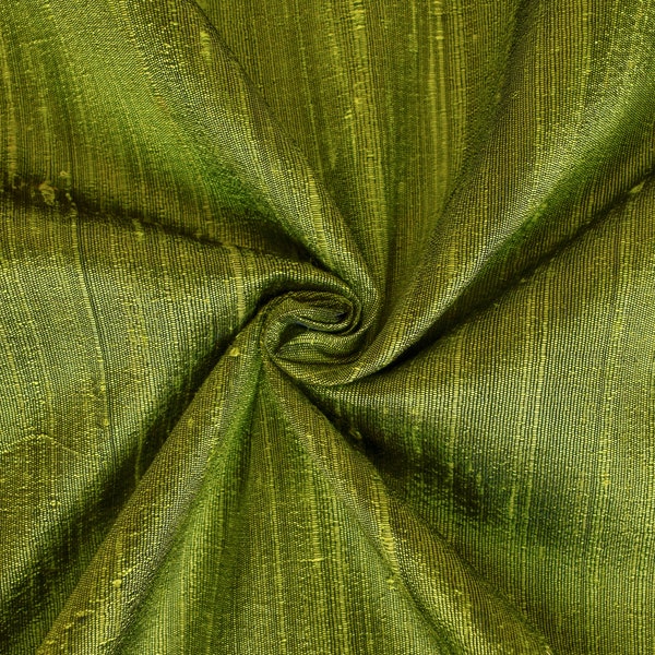Olive Green Silk Fabric by the Yard, 41 inch Olive Green Dupioni Silk Fabric, Wholesale Slub Silk fabric for Curtains, Drapes, Bridal Dress