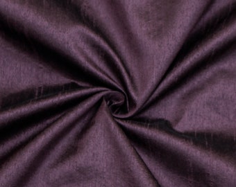 Dark Plum Art Silk Fabric By The Yard, Faux Silk Curtain Fabric, Dress Fabric, Wholesale Art Silk Fabric, Slub Faux Silk Fabric