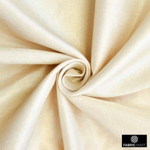 Cream Silk Fabric By The Yard / Metre, 41 inch Cream Dupioni Silk Fabric, Iridescent Wholesale Slub Silk fabric for Wedding Dress, Curtains
