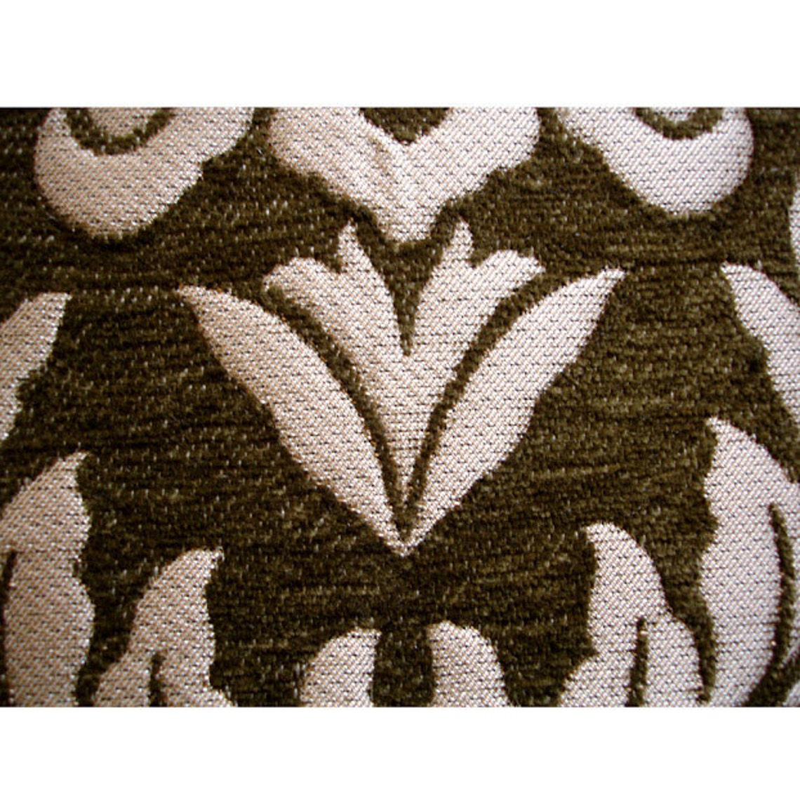 Olive Green Chenille Damask Curtain Fabric Upholstery Fabric Etsy