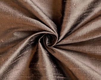 Bronze 100% Pure Silk Fabric By The Yard / Metre, 41 inch Pure Dupioni Silk Fabric, Iridescent Slub Silk fabric for Bridal Dresses, Curtains