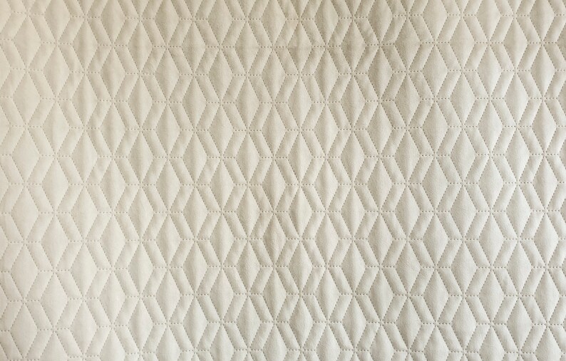 Ivory Quilted Velvet Fabric By The Yard Cream Geometric | Etsy