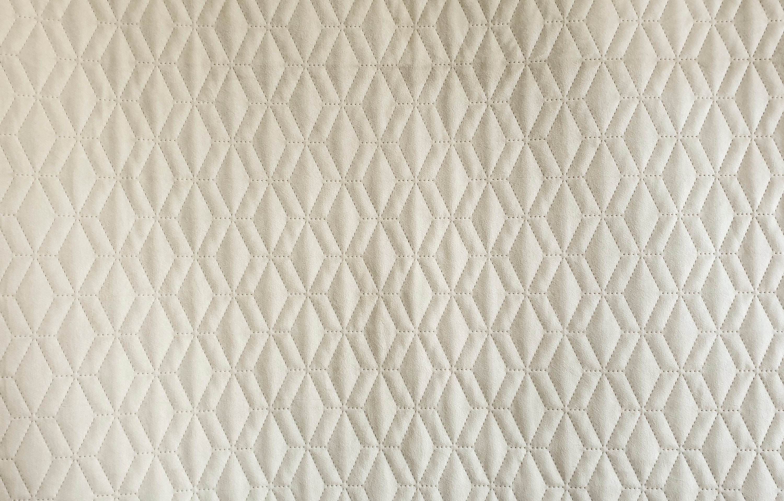 Ivory Quilted Velvet Fabric By The Yard Cream Geometric Etsy