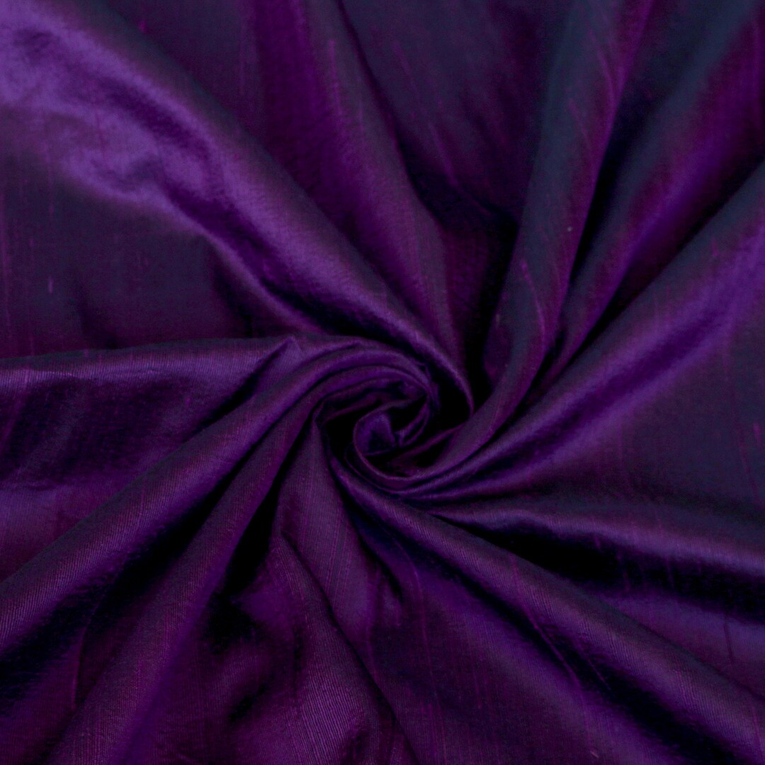Purple Silk Fabric by the Yard, Silk Fabric, Silk Dupioni Fabric