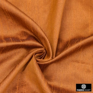 Dark Rust Art Silk Fabric By The Yard / Metre, Faux Silk Curtain Fabric, Dress Fabric, Wholesale Art Silk Fabric, Slub Faux Silk Fabric