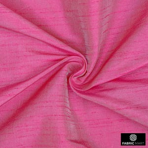 Light Fuchsia Pink Art Silk Fabric By The Yard / Metre, Iridescent Faux Silk Fabric, Bridal Fabric, Wholesale Art Silk Slub Silk, Two Tone