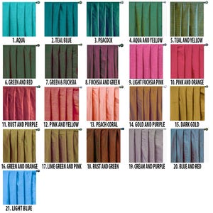 Two Tone Faux Silk/Art Silk Curtains (Rod Pocket,Grommet,Box Pleat,Three Pinch Pleat,Tab Top, Plain Ring Top)*Mention Color in Order Note