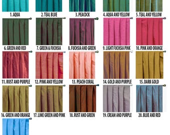Two Tone Faux Silk/Art Silk Curtains (Rod Pocket,Grommet,Box Pleat,Three Pinch Pleat,Tab Top, Plain Ring Top)*Mention Color in Order Note