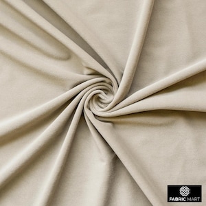 High Quality Plush Velvet Fabric By The Yard / Metre, 54&quot; Velvet Fabric, Fashion Velvet, Soft Curtain Upholstery Velvet - Ecru Cream Velvet