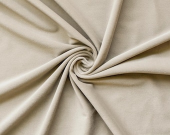 High Quality Plush Velvet Fabric By The Yard / Metre, 54" Velvet Fabric, Fashion Velvet, Soft Curtain Upholstery Velvet - Ecru Cream Velvet