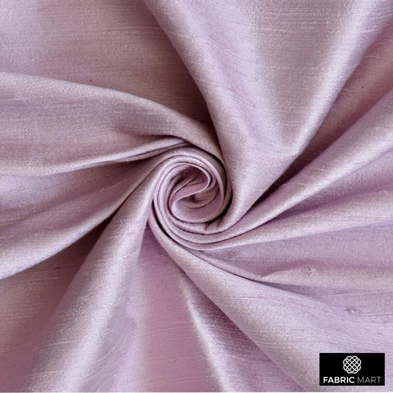 Pastel Lilac 100% Pure Silk Fabric By The Yard / Metre, 41 inch Pure Dupioni Silk Fabric, Lustrous Slubbed Silk fabric for Curtains, Dresses