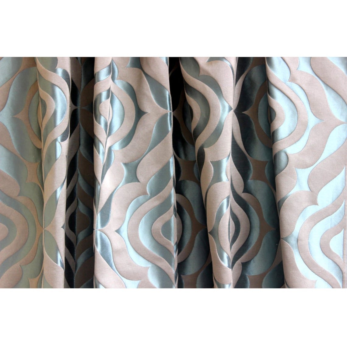 Teal Dreams Curtain Fabric Upholstery Fabric Curtain Panels Etsy