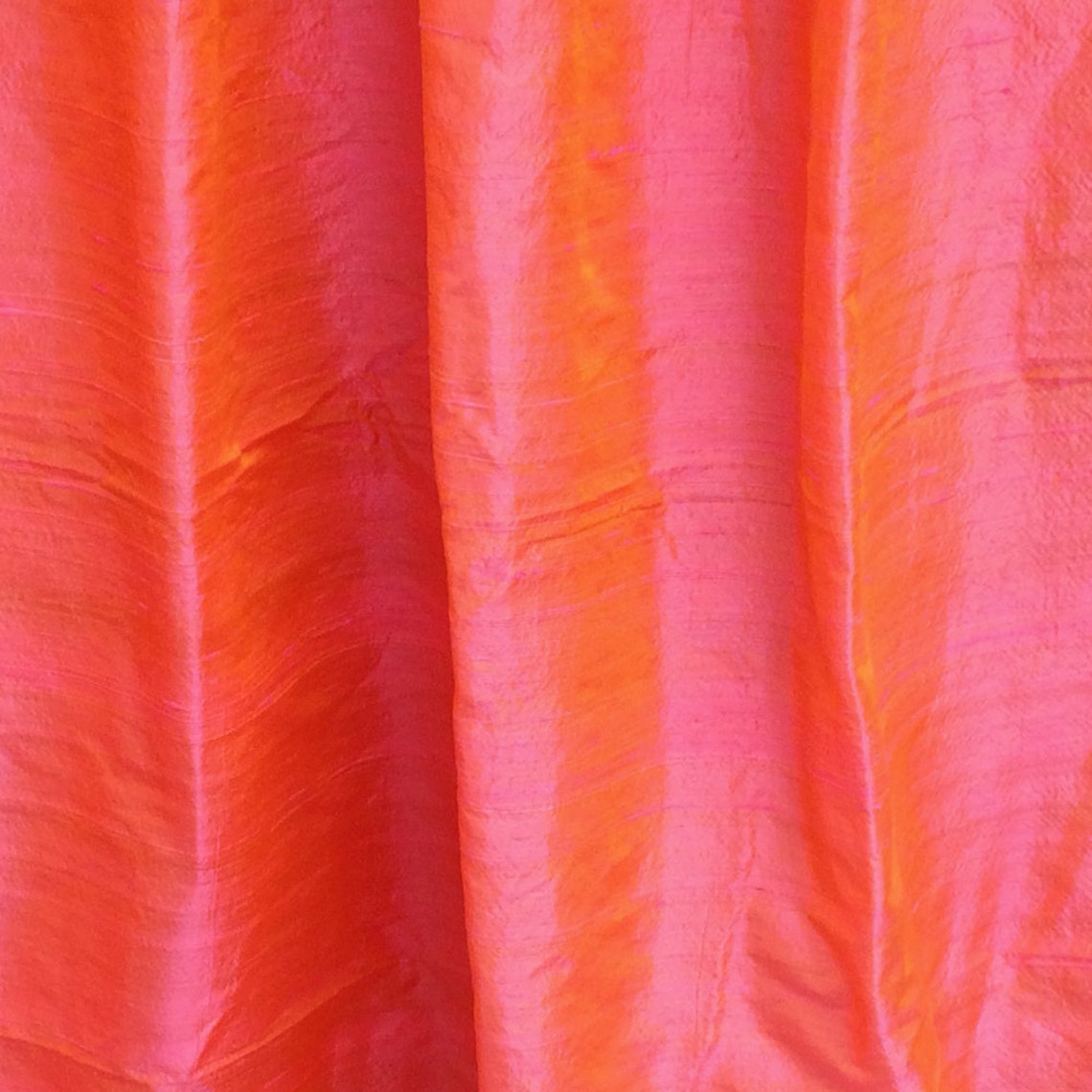 Pink & Gold Silk Fabric By The Yard Silk Fabric Silk Dupioni Etsy