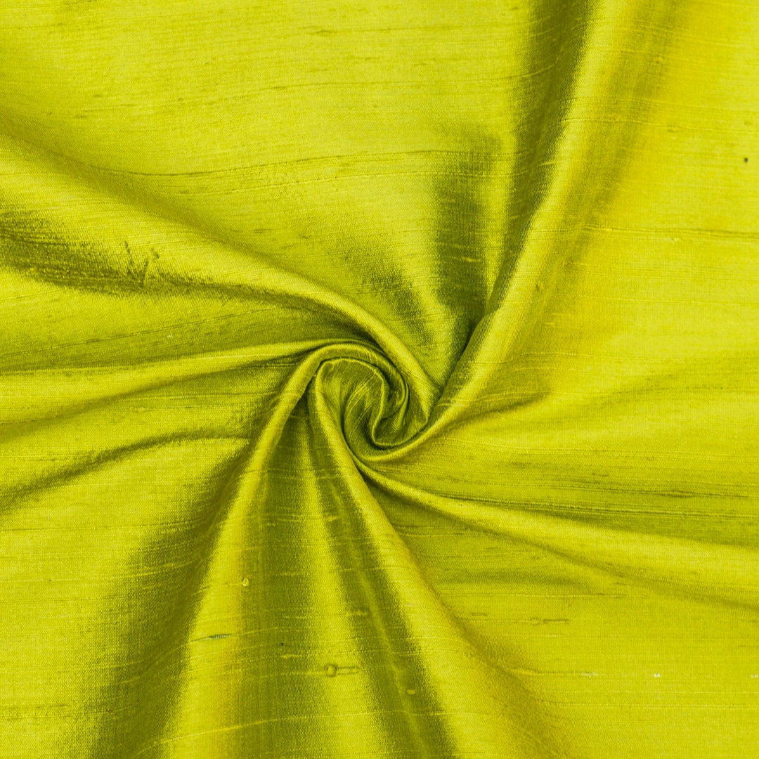 Chartreuse 100% Pure Silk Fabric by the Yard, 41 Inch Pure Silk Dupioni ...