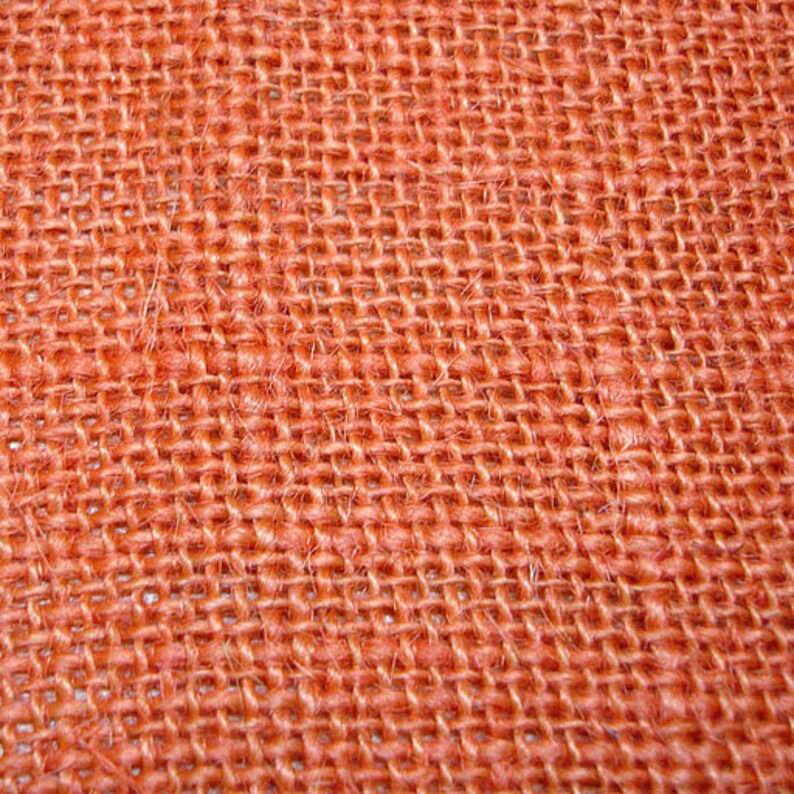 Orange Burlap Fabric Etsy