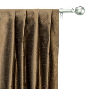 Medium Brown Faux Silk Curtain Panels, Faux Silk Curtains (Rod Pocket, Grommet, Box Pleat, Three Pinch Pleat, Tab Top And Plain Ring Top)