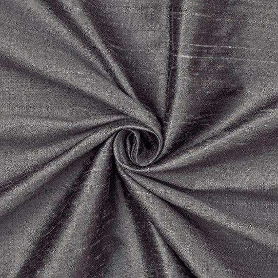 Charcoal Gray 100% Pure Silk Fabric by the Yard, 41 Inch Pure Dupioni Silk  Fabric, Luxurious Slub Silk Fabric for Dresses, Curtains, Drapes 