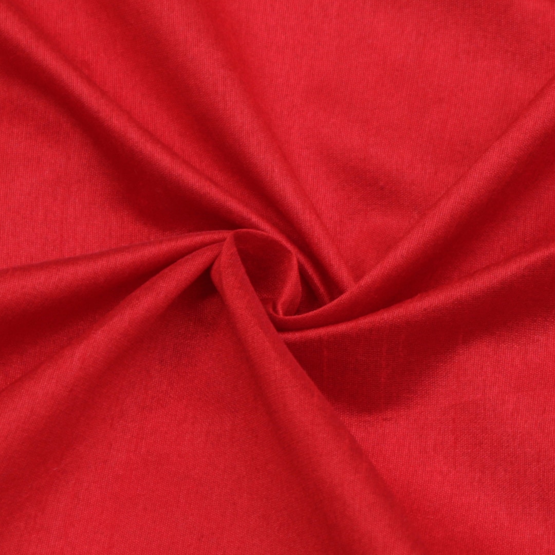 Blood Red Art Silk Fabric by the Yard, Faux Silk Curtain Fabric, Dress
