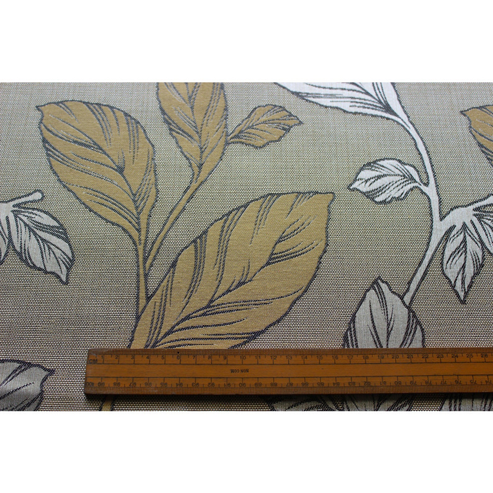 Mustard Yellow N Pearl Leaves Curtain Fabric Upholstery Fabric Etsy