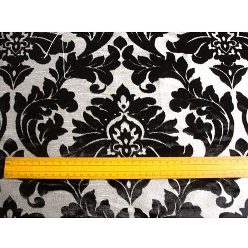 Black Heavenly Damask Burnout Velvet on Fancy Fabric Etsy