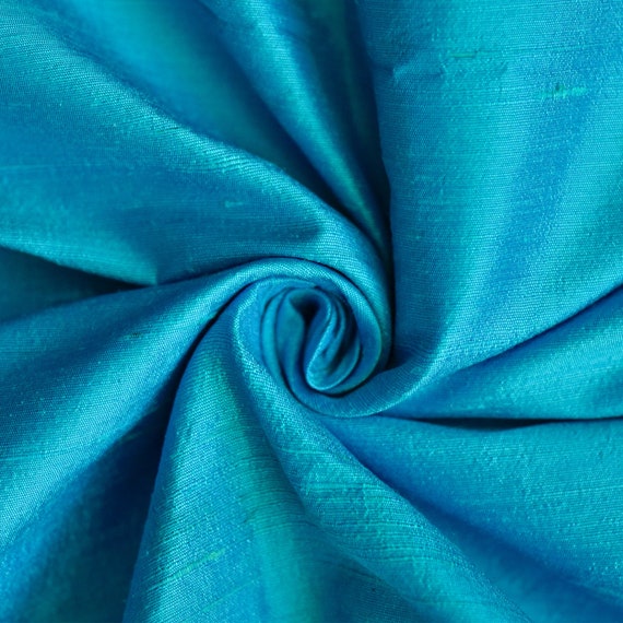 Ocean Blue Silk Fabric by the Yard Silk Fabricsilk Dupioni Etsy