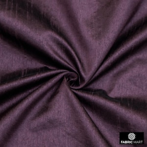 Dark Plum Art Silk Fabric By The Yard / Metre, Faux Silk Curtain Fabric, Dress Fabric, Wholesale Art Silk Fabric, Slub Faux Silk Fabric