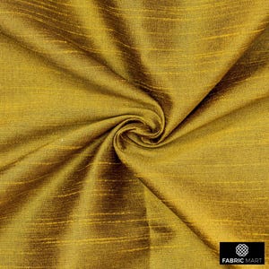 Dark Gold Art Silk Fabric By The Yard / Metre, Iridescent Faux Silk Fabric, Bridal Fabric, Wholesale Art Silk Slub Silk Fabric For Pillow