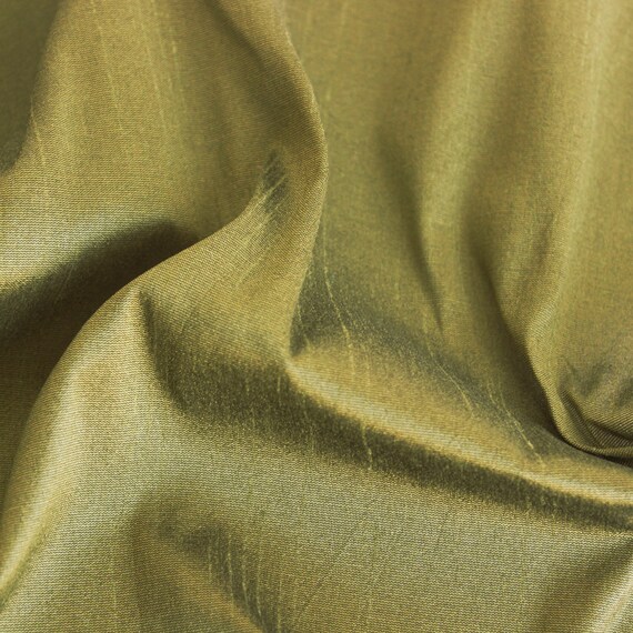 Olive Green Art Silk Fabric By The Yard Silk Curtain Fabric Etsy