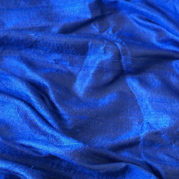 Blue 100 Percent Pure Silk Dupioni Fabric By The Yard | Etsy