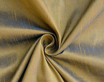 Gold And Turquoise Blue Art Silk Fabric By The Yard, Faux Silk Curtain Fabric, Dress Fabric, Wholesale Art Silk Fabric,Slub Faux Silk Fabric