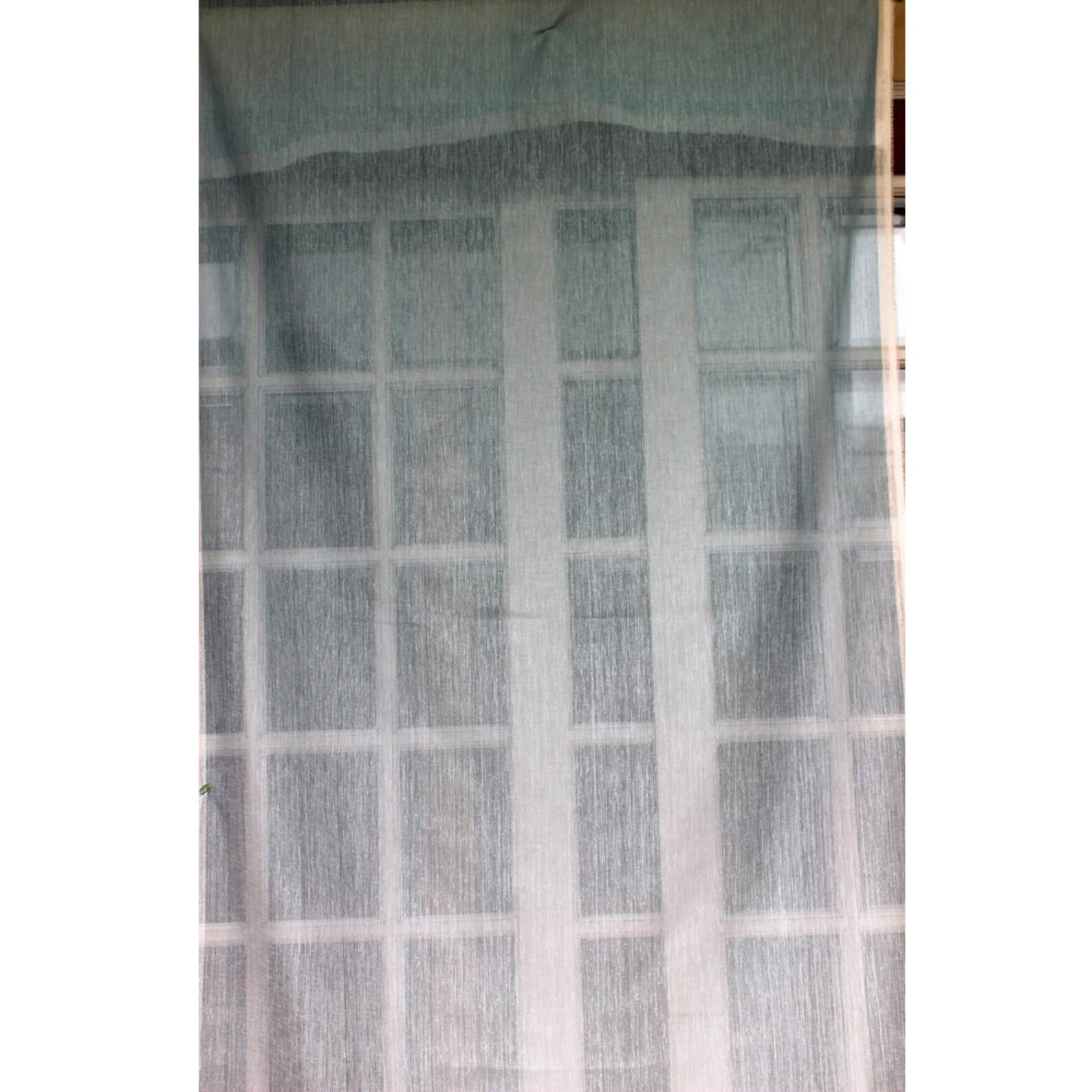 Ombre Curtain Light Blue 26x84 Sheer Rod Pocket Etsy